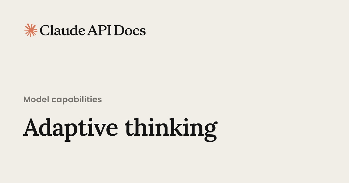claude adaptive thinking