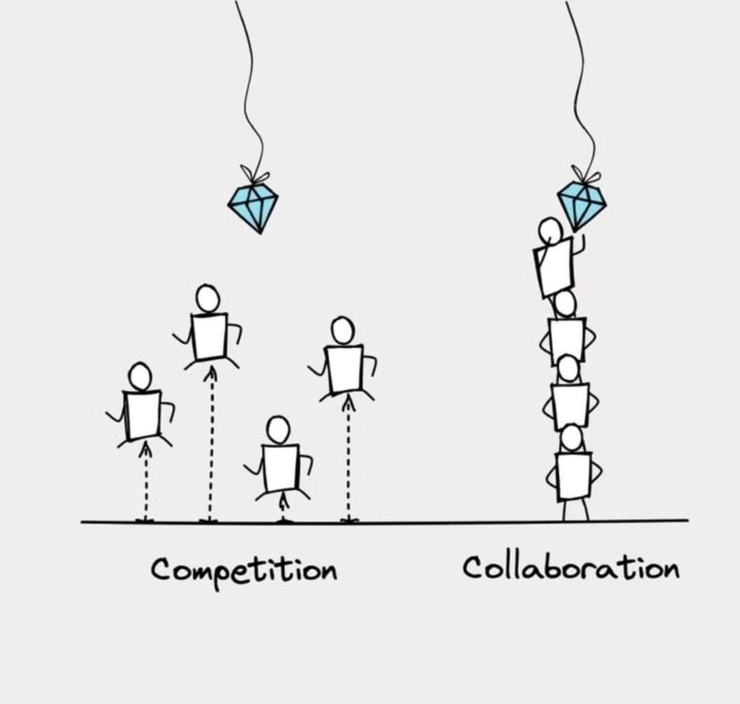 A stylized representation of community creativity vs corporate control