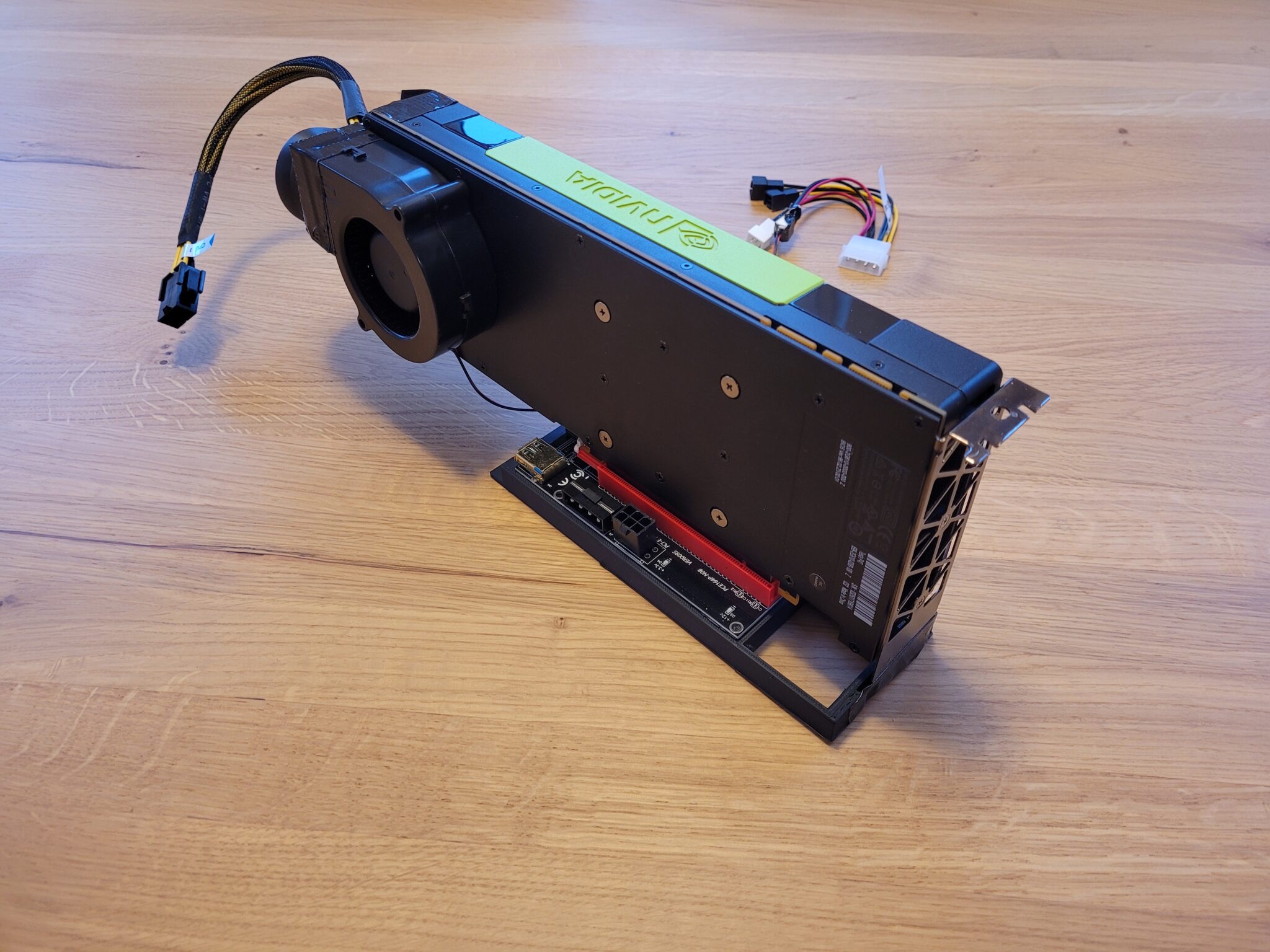 used tesla p40 gpu setup with custom cooling for local ai