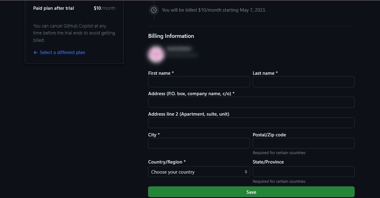 github copilot billing update